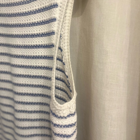 J. Crew White and Light Blue Striped Knit Tank Top - Picture 7 of 8